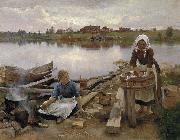 Eero Jarnefelt JaRNEFELT Eero Laundry at the river bank 1889 oil painting reproduction